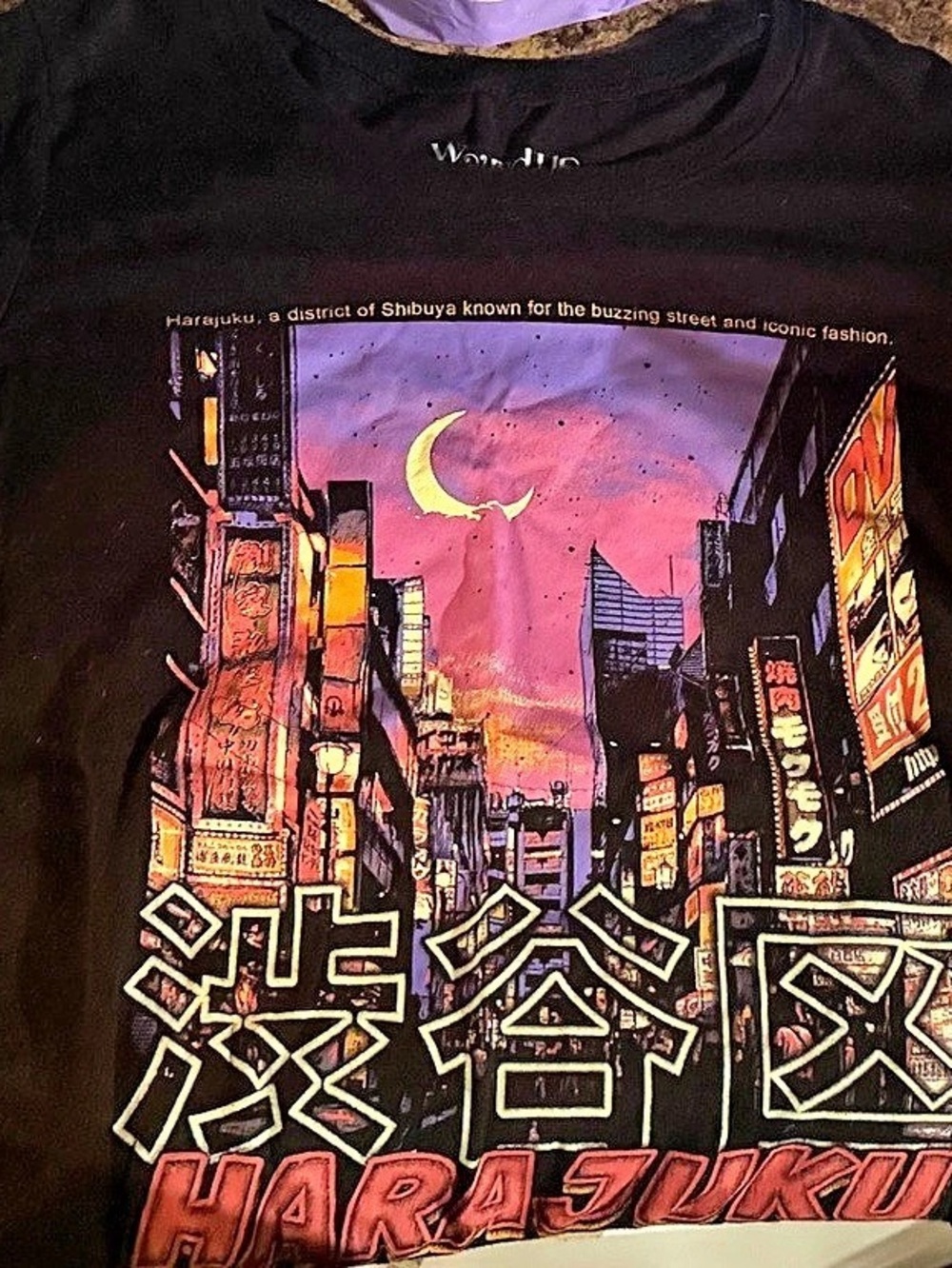 Wound Up Harajuku Shibuya Graphic Tee Black & Pink
